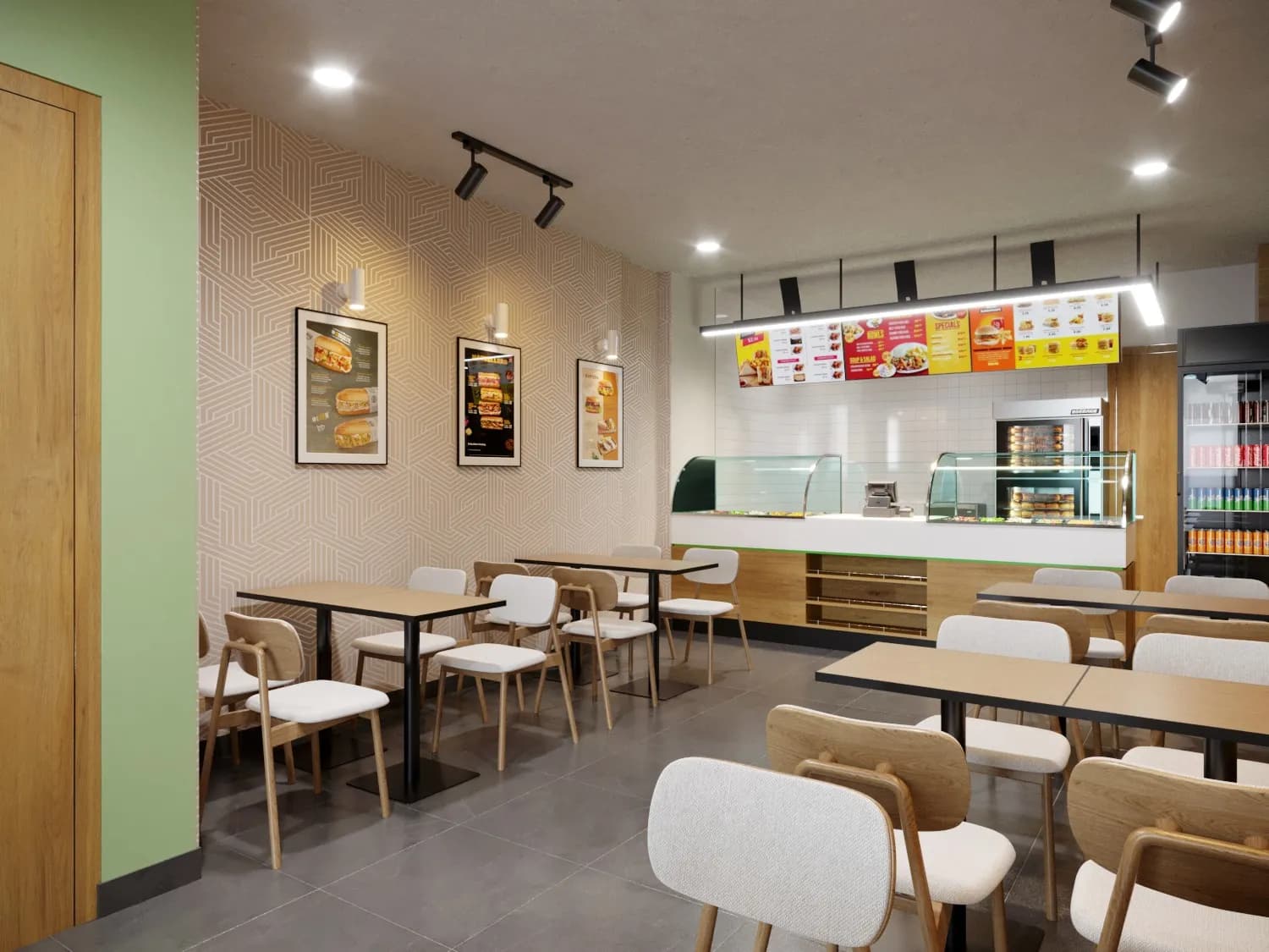 SUB11 service counter with menu boards