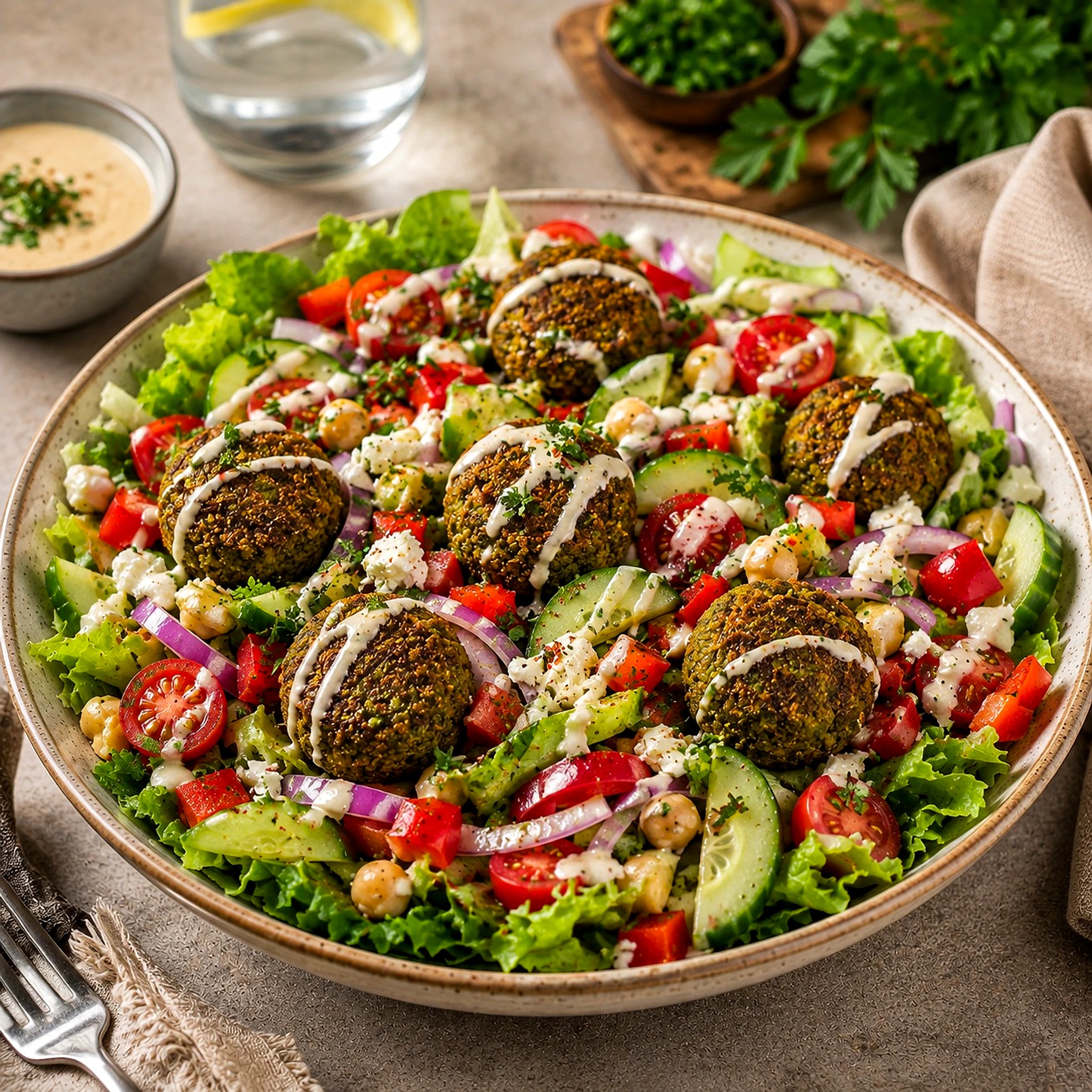 Falafel salad bowl