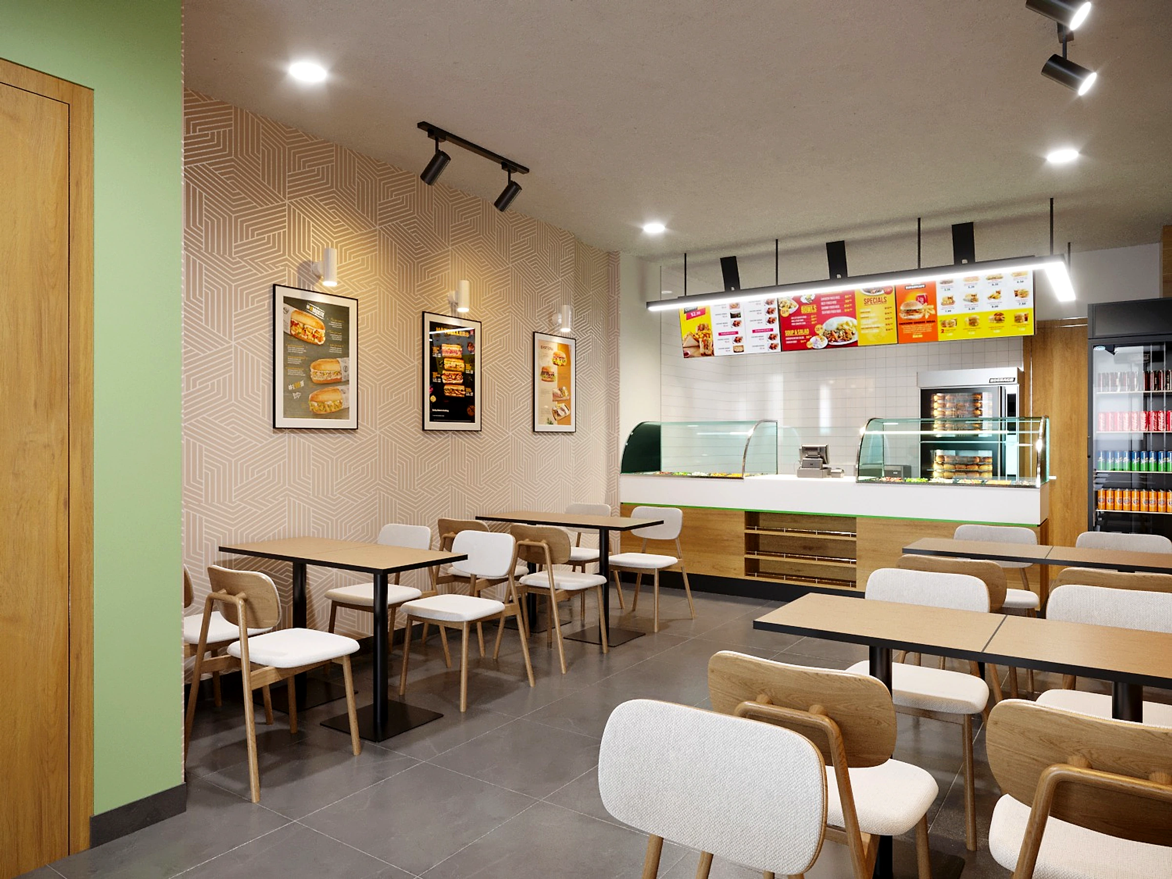 SUB11 store counter and open kitchen